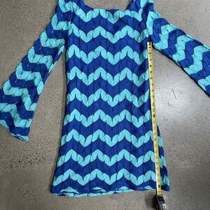 Blue and Green Chevron Dress